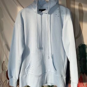 Forever21 distressed baby blue sweatshirt